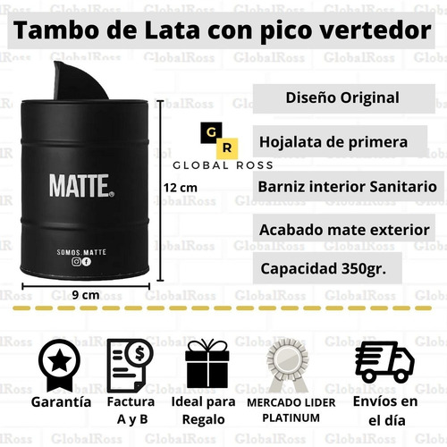Imagen 4 de 10 de Mate Acero Inoxidable Térmico +bombilla + Tambo+termo Matero