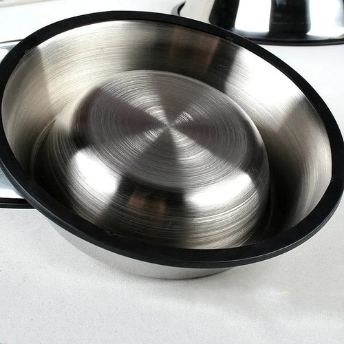 Imagen 6 de 6 de Plato Tazón Comida Agua Acero Inox Mascota Perro Gato 15 Cm
