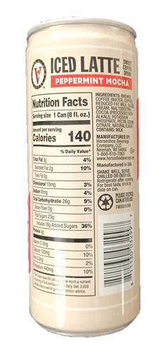 Iced Latte Helado Sabor Peppermint Mocha Victor Allens 237ml