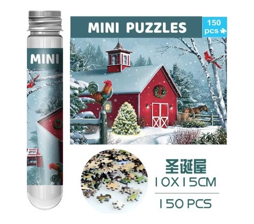 Mini Rompecabezas En Tubo Diseño Navidad 150 Pzas