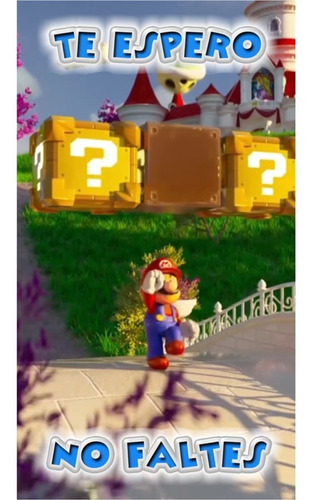 Video Invitación Digital Personali Mario Bros Animada C/foto