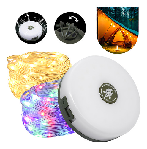 Pisca Pisca Natal Portátil Acampamento Led Usb Recarregável Luzes Branco Quente E Rgb 110v/220v