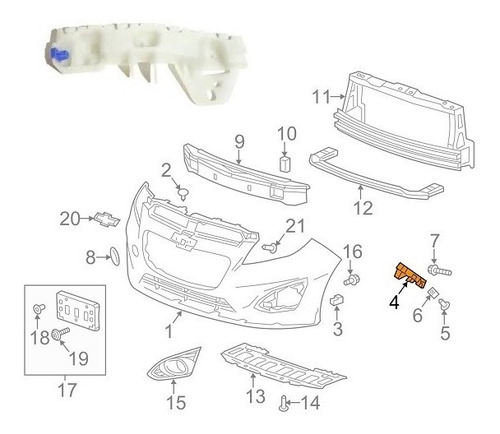 Guia Paragolpe Delantero Der Original Chevrolet Spark Gt