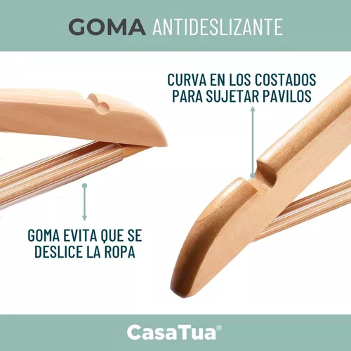 Set de 8 colgadores para ropa madera