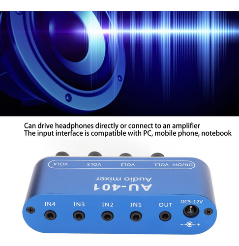 Mezclador De Audio De 4 Canales, Selector De Mezclador De De