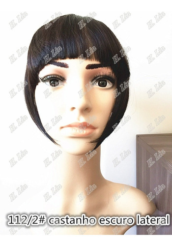 Cabelo Tic Tac 60cm Cor 2 Castanho Kit 2 Apliques + 1 Franja