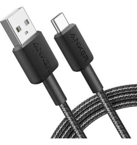 Cable Usb Tipo C Anker 322 Trenzado Nylon 2mt Carga Rápida Color Negro