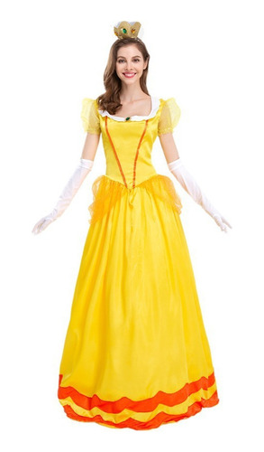 Super Mario Daisy Princess Vestido Halloween Cosplay Disfraz