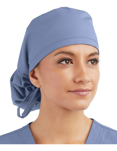 Gorro Médico Mujer Con Soporte Cola Caballo (talla Única,