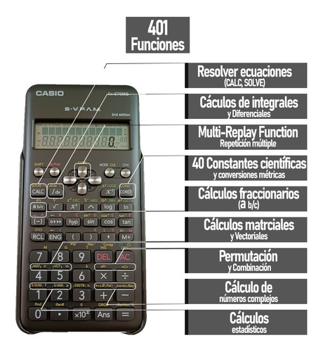 Calculadora Científica Casio Fx-570 Ms Con 401 Funciones