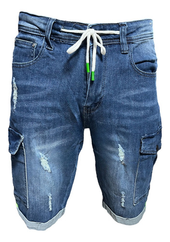 Short Jeans De Hombre Elásticado 