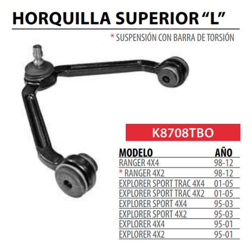 Horquilla Superior Izquierda Mazda B2300 Pick Up 4x2