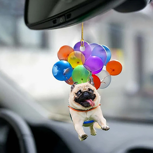 Adorno Colgante Para Coche Con Lindo Perro Z9 Con Globo Colo