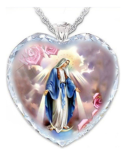 Kit 2 Collares Católicos Medalla Dije De Virgen María