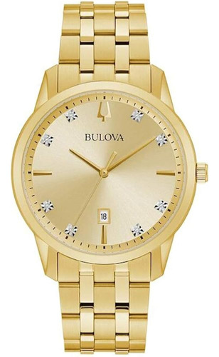 Bulova Sutton Diamond - 97d123 Tono Oro Una Talla