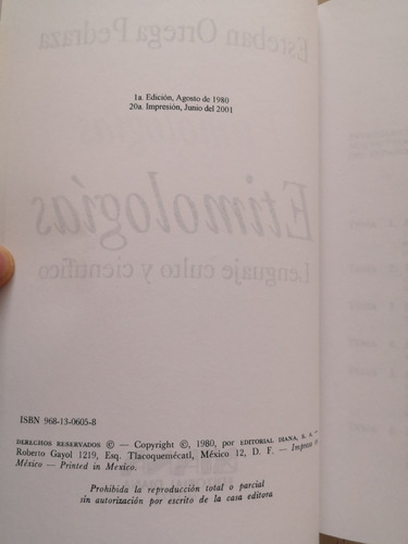 Etimologías, Lenguaje Culto Y Científico (Usado)