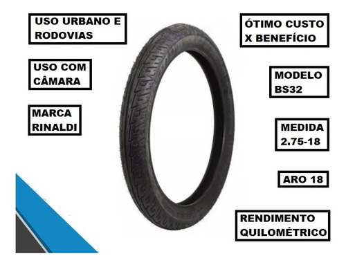 Pneu Rinaldi Dianteiro Bs32 2.75-18 Iros One Es / Esd / Ex