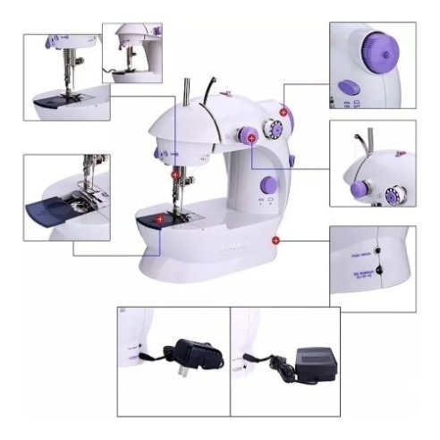 Imagen 3 de 7 de Mini Máquina De Coser Eléctrica Con Luz Incluída En Clicshop