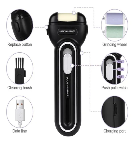 Exfoliador Removedor Callos Pies Usb Inalambrico 3 Cabezales | MercadoLibre