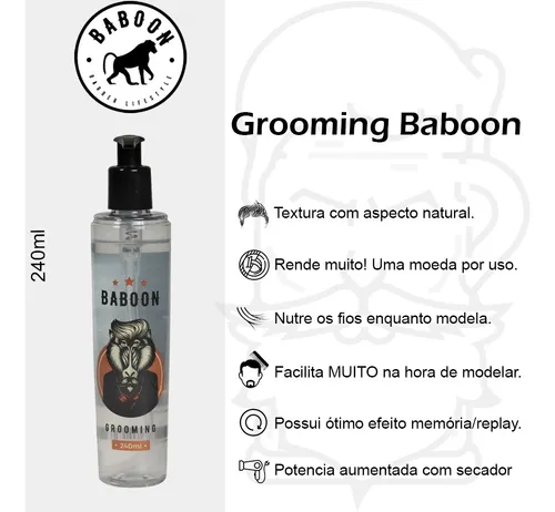 Kit Baboon Pomada Modeladora Cement + Grooming Modelador