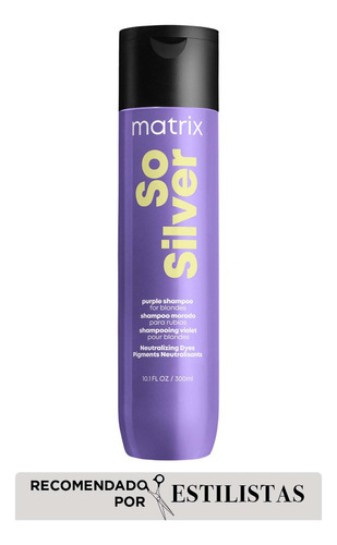 Shampoo Morado Matrix So Silver Para Cabellos Rubios 300 Ml