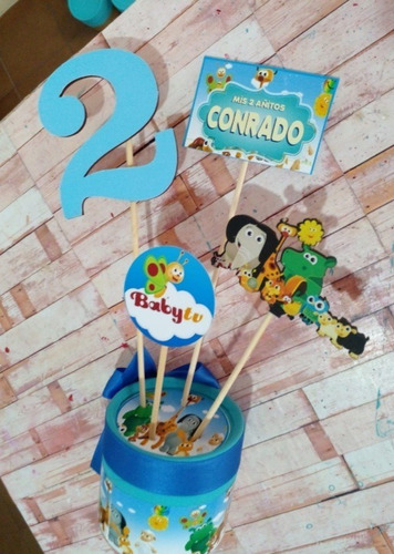 Centros De Mesa Baby Tv Souvenir 30cm Personalizados X6 