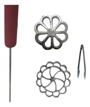 Comprar Moldes De Buñuelos Rehilete Y Mini Flor Con Receta Y Tenaza
