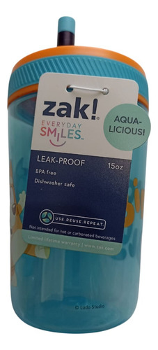 Vaso Zak Infantil Termico Con Popote Antiderrames