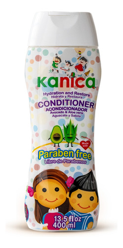 Acondicionador Para Niños Kanica Con Aguacate Y Sabila 400ml