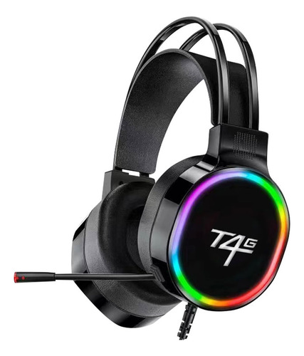 Audífonos Gamer T4g Hellcat 7.1 Conexión Usb, Rgb, Negro