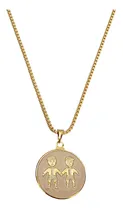 Comprar Colar Cordão Pingente Dois Filhos Banhado Ouro 18k. C3p452