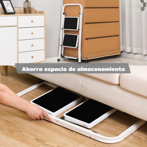 Escalera Plegable 2 Peldaños Homeclaf Color Gris