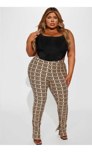 Legging Estampado Geométrico Café