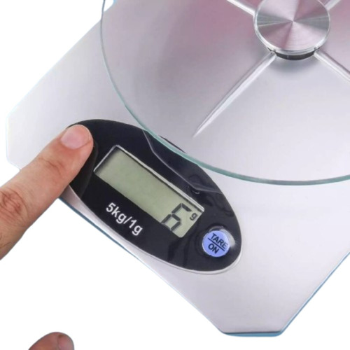 Balanza Cocina Digital Precisión Medición 1g A 5kg Mm-6493 Capacidad Máxima 5 G Color Plateado