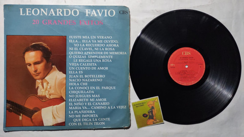 Leonardo Favio 20 Grandes Exitos Lp Mportado De Coleccion