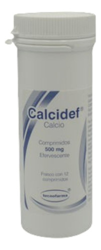 Calcidef 12 Tabletas Efervecentes Calcio 500mg Sabor Sin Sabor