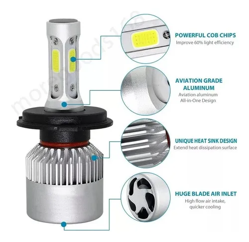 Kit Led Cree S6 44000 Lumens H4 H7 Hb4 H11 H8 + T10 Led W5w