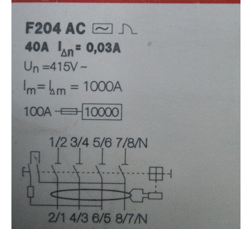 Interruptor Diferencial 4p 40a 30ma F200 Ref 1tmf204005r1400