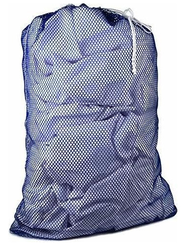 Bolsa De Lavandería De Malla De Nailon Color Azul De 24x36