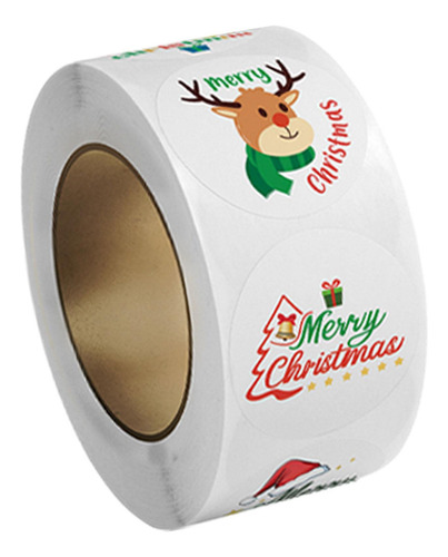 4 Rollo De Pegatinas Navideñas, Etiquetas Estilo C