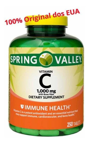 Vitamina C 1000 Mg De Rosa Mosqueta Branca Spring Valley 250 Sabor Neutro