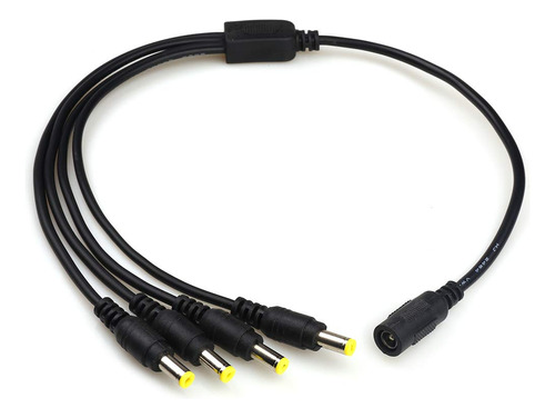 Cable De Alimentacin Cc Negro, 1 Hembra A 4 Machos 0.217in X