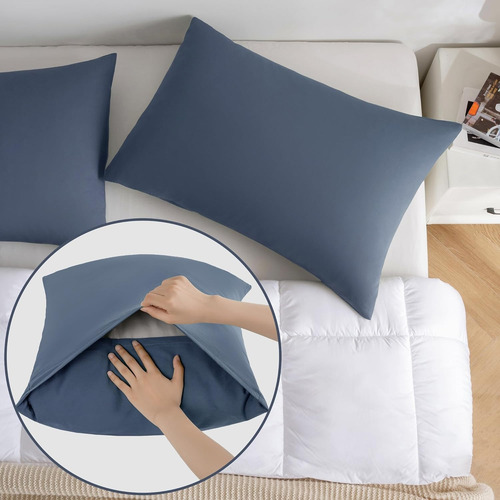 2 Fundas Para Almohada King Size De Algodón Varios Colores
