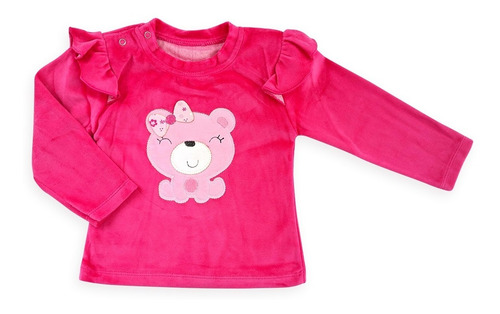 Conjunto De Plush Buzo Y Pantalón Bordado Osito Para Bebé
