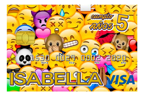50 Invitaciones Tipo Tarjeta Credito Emojis