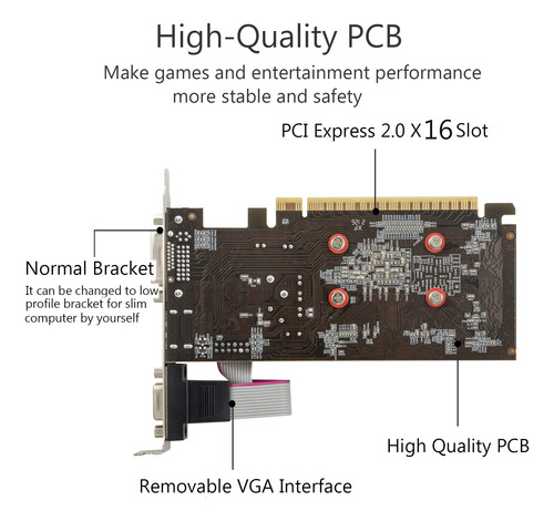 Tarjeta Gráfica Nvidia Gt 730 4 Gb Ddr3 Pci Express