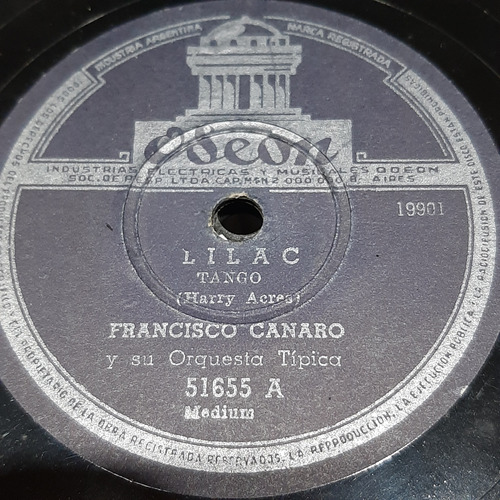 Pasta Francisco Canaro Arenas Alonso Odeon C521
