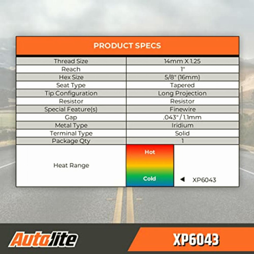 Autolite Xp6043 Iridium Xp Spark Plug