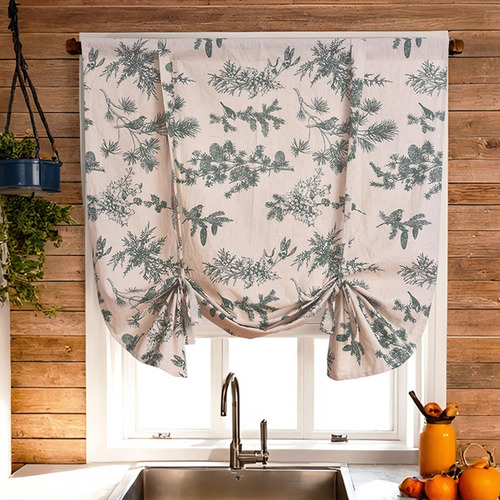 Cortina De Vajilla Floral Cortina Pequeña 80 Cmx140 Cm