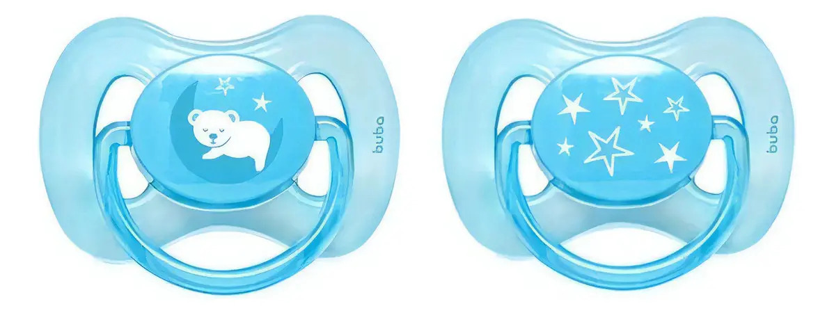 2 Chupetas Buba bebes 0 a 6m tam 1 Ursinho e Estrela ortodontica